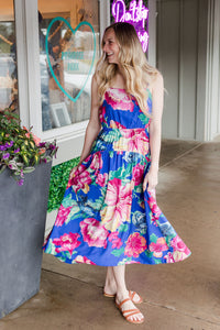 Skies Are Blue: Blue Floral Dress Skies Are Blue: Blue Floral Dress