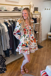 Skies Are Blue: White Floral Dress