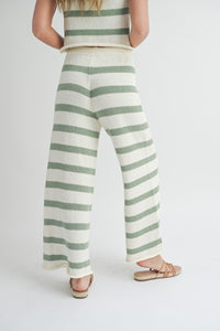 Miou Muse: Green/White Striped Pants
